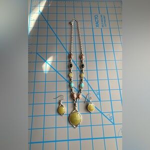 Studio Barse Silver Necklace with Serpentine, Larimar & Turquoise Accents